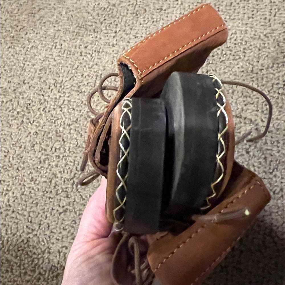 Free People Edgewater Lace Up Flat Sandals 38 brown 7.5 8 - Picture 5 of 6